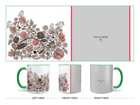 Artisic Design On Dual Tone Green Mug