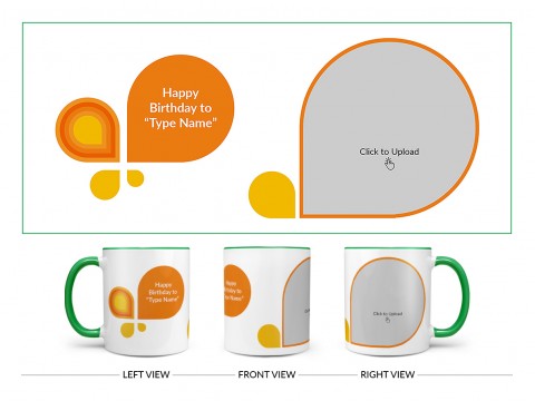 Happy Birthday Design On Dual Tone Green Mug