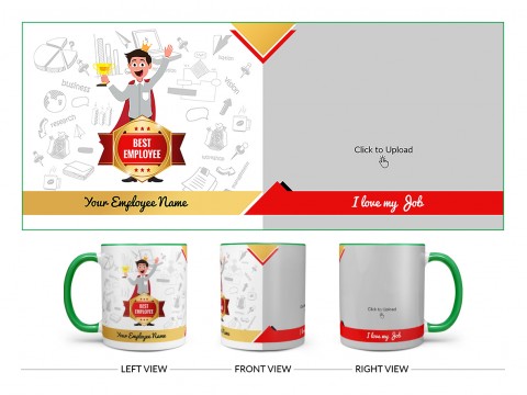 Best Employee Design On Dual Tone Green Mug