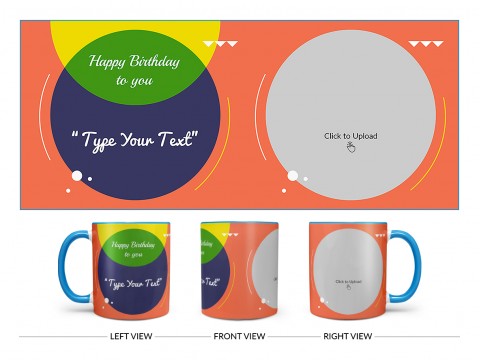Boy Friend Birthday Orange Spear Shape Pic Upload Design On Dual Tone Sky Blue Mug Boy Friend Birthday Orange Spear Shape Pic Upload Design On Dual Tone Sky Blue Mug