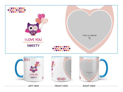 Love Proposal Bird Design On Dual Tone Sky Blue Mug Love Proposal Bird Design On Dual Tone Sky Blue Mug