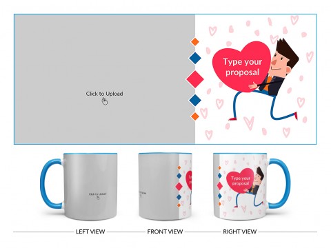 Proposal Design On Dual Tone Sky Blue Mug Proposal Design On Dual Tone Sky Blue Mug