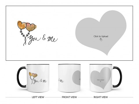 You & Me Design On Dual Tone Black Mug