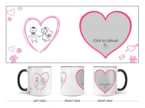 Couple In Wedding Celebrations Design On Dual Tone Black Mug