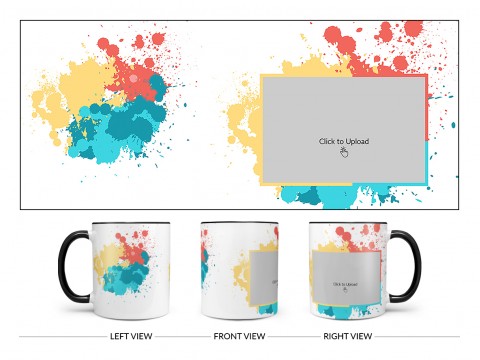 Multiple Colours Design On Dual Tone Black Mug Multiple Colours Design On Dual Tone Black Mug