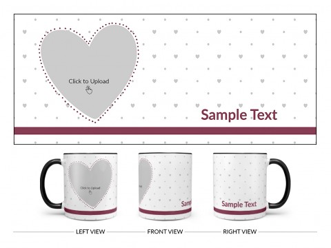 Love Symbol & Dotted Pattern Background Design On Dual Tone Black Mug Love Symbol & Dotted Pattern Background Design On Dual Tone Black Mug