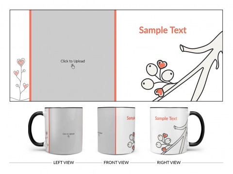 Lover Symbols Tree Branch Design On Dual Tone Black Mug Lover Symbols Tree Branch Design On Dual Tone Black Mug
