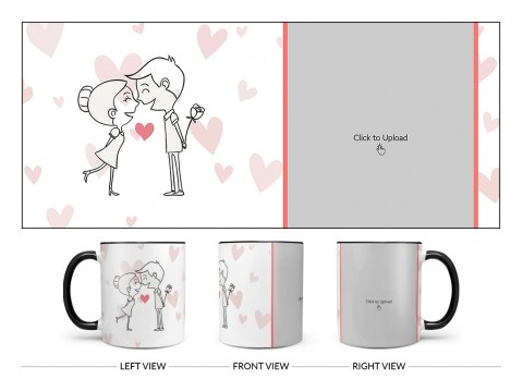 Lovers Enjoying In Love Rain Design On Dual Tone Black Mug Lovers Enjoying In Love Rain Design On Dual Tone Black Mug