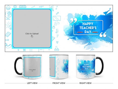 Happy Teacher's Day Design On Dual Tone Black Mug