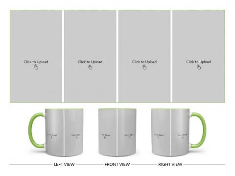 4 Vertical Pic Upload Design For Any Occasions & Event Design On Dual Tone Light Green Mug 4 Vertical Pic Upload Design For Any Occasions & Event Design On Dual Tone Light Green Mug