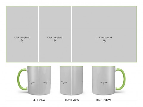 3 Pic Upload Design For Any Occasions & Event Design On Dual Tone Light Green Mug 3 Pic Upload Design For Any Occasions & Event Design On Dual Tone Light Green Mug