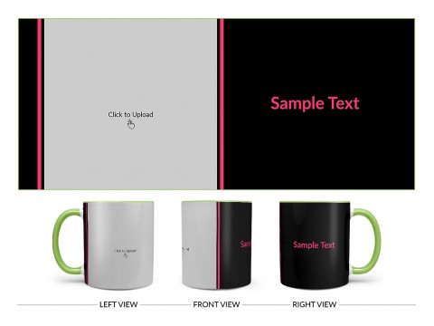 Black Background With Square Pic Upload Design On Dual Tone Light Green Mug Black Background With Square Pic Upload Design On Dual Tone Light Green Mug