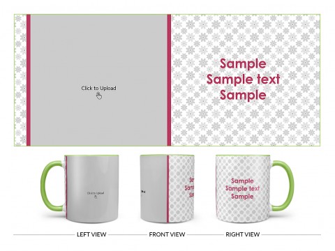 Flower Patten Background Design On Dual Tone Light Green Mug