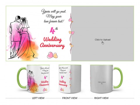 Wedding Anniversary Design On Dual Tone Light Green Mug Wedding Anniversary Design On Dual Tone Light Green Mug