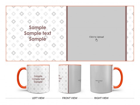 Tilted Square Pattern Background Design On Dual Tone Orange Mug Tilted Square Pattern Background Design On Dual Tone Orange Mug