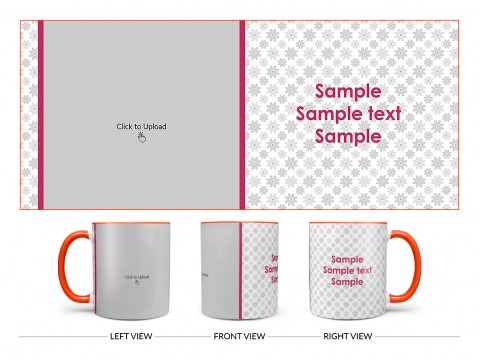 Flower Patten Background Design On Dual Tone Orange Mug