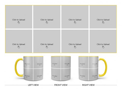 8 Pic Upload Design For Any Occasions & Event Design On Dual Tone Yellow Mug 8 Pic Upload Design For Any Occasions & Event Design On Dual Tone Yellow Mug