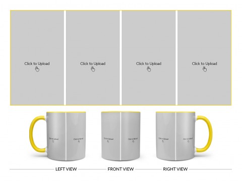 4 Vertical Pic Upload Design For Any Occasions & Event Design On Dual Tone Yellow Mug 4 Vertical Pic Upload Design For Any Occasions & Event Design On Dual Tone Yellow Mug