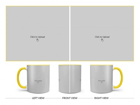 2 Large Pic Upload Design For Any Occasions & Event Design On Dual Tone Yellow Mug 2 Large Pic Upload Design For Any Occasions & Event Design On Dual Tone Yellow Mug