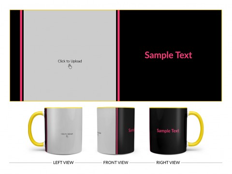 Black Background With Square Pic Upload Design On Dual Tone Yellow Mug Black Background With Square Pic Upload Design On Dual Tone Yellow Mug