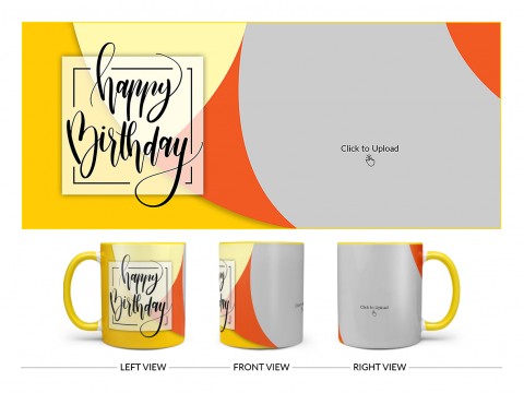 Boy Friend Birthday Orange And Yellow Waves Design On Dual Tone Yellow Mug Boy Friend Birthday Orange And Yellow Waves Design On Dual Tone Yellow Mug