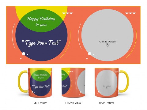 Boy Friend Birthday Orange Spear Shape Pic Upload Design On Dual Tone Yellow Mug Boy Friend Birthday Orange Spear Shape Pic Upload Design On Dual Tone Yellow Mug