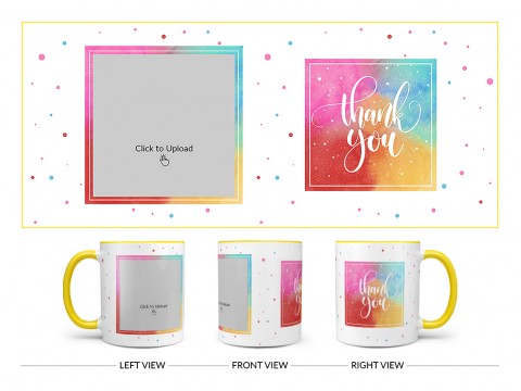 Thank You Design On Dual Tone Yellow Mug