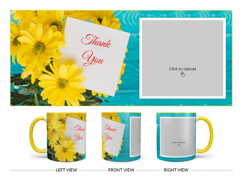 Thank You Design On Dual Tone Yellow Mug