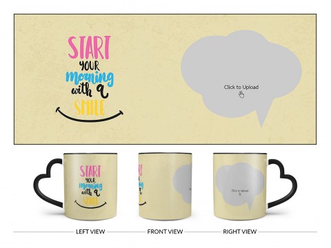 Start Your Morning With A Smile Quote Design On Love Handle Dual Tone Black Mug Start Your Morning With A Smile Quote Design On Love Handle Dual Tone Black Mug