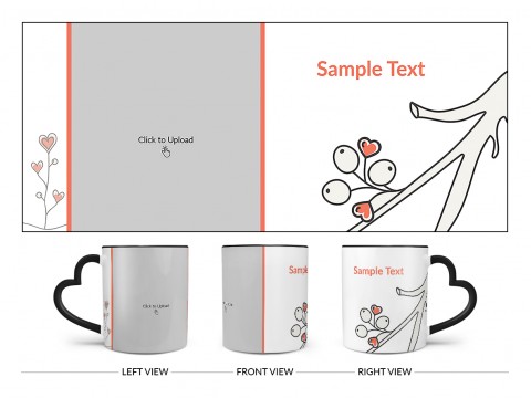 Lover Symbols Tree Branch Design On Love Handle Dual Tone Black Mug Lover Symbols Tree Branch Design On Love Handle Dual Tone Black Mug