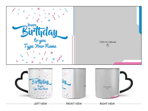 Happy Birthday My Dear Son Design On Love Handle Dual Tone Black Mug