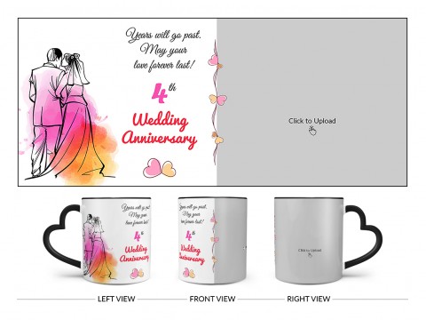 Wedding Anniversary Design On Love Handle Dual Tone Black Mug