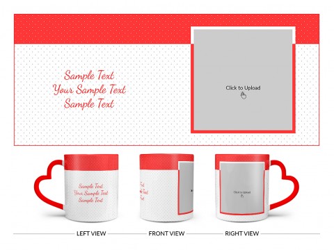 Dotted Pattern Background With Red border Design On Love Handle Dual Tone Red Mug
