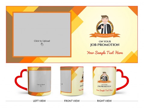 Congratulations For Your Job Promotion Design On Love Handle Dual Tone Red Mug