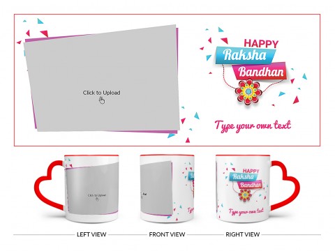 Happy Rakshabandan Design On Love Handle Dual Tone Red Mug