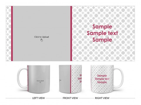 Flower Patten Background Design On Plain white Mug