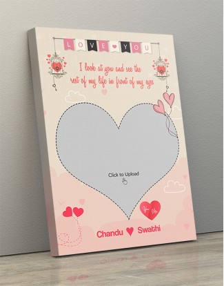 Photo Canvas Frames 10x14 - Pic Upload In Heart Symbol   Design