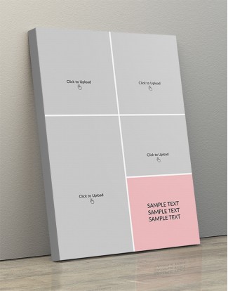 Photo Canvas Frames 12x17 - Baby Pink 4 Pics With Text Design Photo Canvas Frames 12x17 - Baby Pink 4 Pics With Text Design