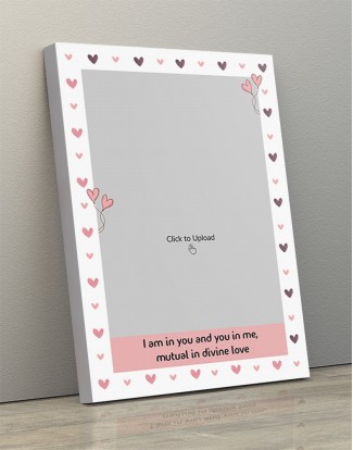 Photo Canvas Frames 12x17 - Divine Love Quotation With Heart Symbols Border Design Photo Canvas Frames 12x17 - Divine Love Quotation With Heart Symbols Border Design
