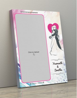 Photo Canvas Frames 12x17 - Water Colors Background With Wedding Couple Design Photo Canvas Frames 12x17 - Water Colors Background With Wedding Couple Design