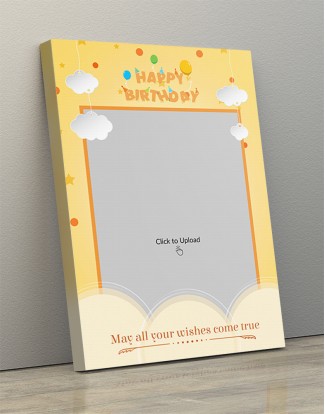 Photo Canvas Frames 12x17 - Birthday Wishes With Hanging Clouds Design Photo Canvas Frames 12x17 - Birthday Wishes With Hanging Clouds Design