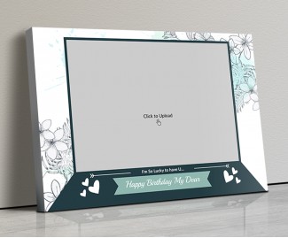 Photo Canvas Frames 14x10 - Hand Drawn Flowers Frame Design