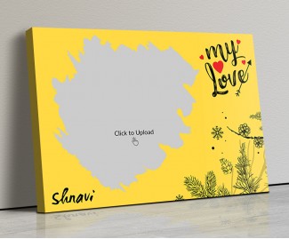 Yellow Color Love Landscape Canvas Frame - 14x10 Size