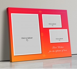 Photo Canvas Frames 14x12 - Pink & Orange Traditional Frame Design