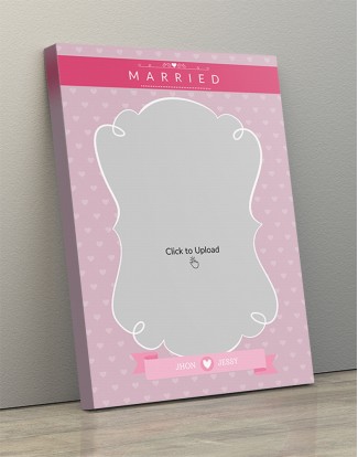 Photo Canvas Frames 14x20 - Vintage Frame With Heart Symbols In Background Design