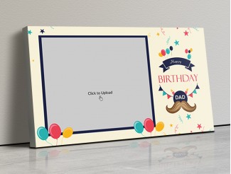 Photo Canvas Frames 17x10 - Happy Birthday Dad With Confetti Background Design Photo Canvas Frames 17x10 - Happy Birthday Dad With Confetti Background Design