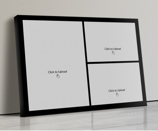 Photo Canvas Frames 17x12 - 3 Pic Upload With Border Design