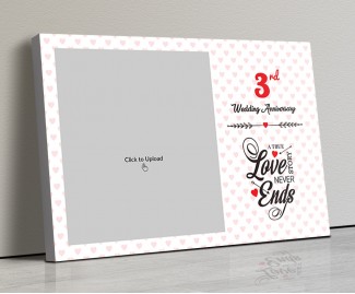Photo Canvas Frames 17x12 - Love Story Never Ends Quotation With Heart Border Design