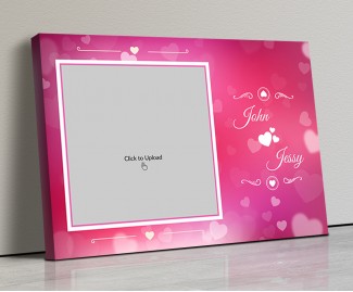 Photo Canvas Frames 17x12 - Pink Color Backgound  With Heart Symbols Design Photo Canvas Frames 17x12 - Pink Color Backgound  With Heart Symbols Design