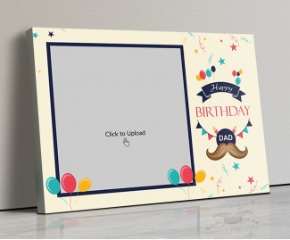 Photo Canvas Frames 17x12 - Happy Birthday Dad With Confetti Background Design Photo Canvas Frames 17x12 - Happy Birthday Dad With Confetti Background Design